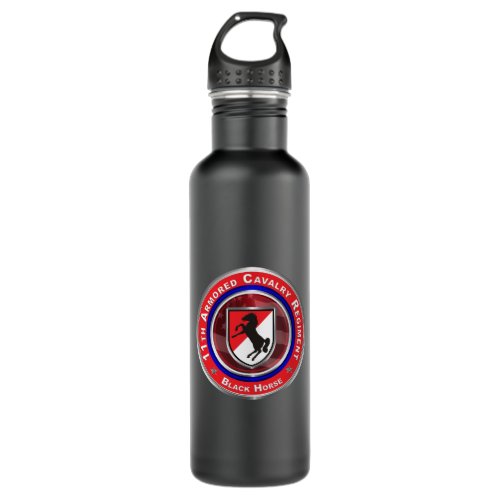 11th Armored Cavalry Regiment Black Horse Stainless Steel Water Bottle