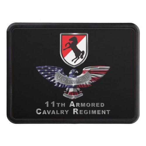 11th Armored Cavalry Regiment Black Horse Veteran Hitch Cover