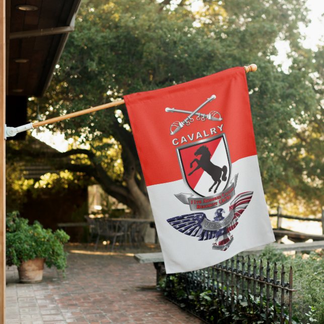 11th Armored Cavalry Regiment "CAV" Veteran House Flag (In SItu)