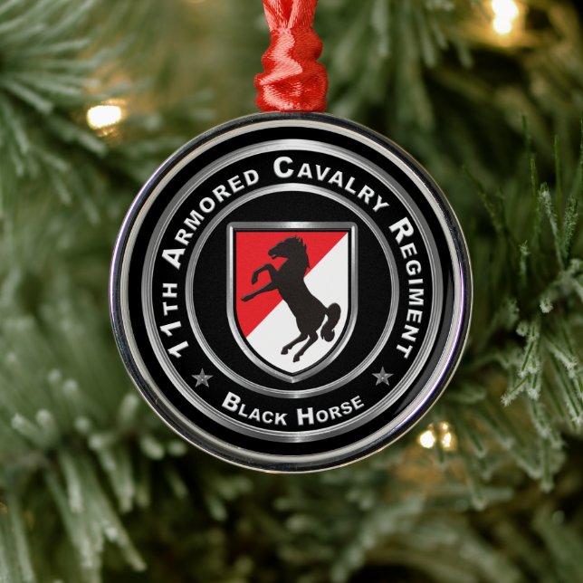 11th Armored Cavalry Regiment Metal Ornament (Tree)