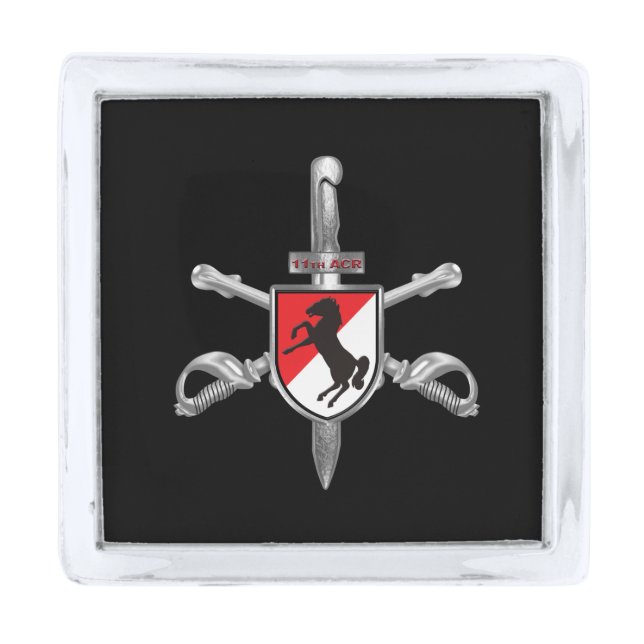 11th Armored Cavalry Regiment  Silver Finish Lapel Pin (Front)