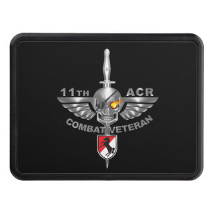 11th Armored Cavalry Regiment Silver Skull Vet Hitch Cover