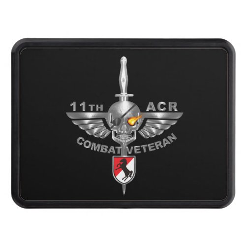 11th Armored Cavalry Regiment Silver Skull Vet Hitch Cover