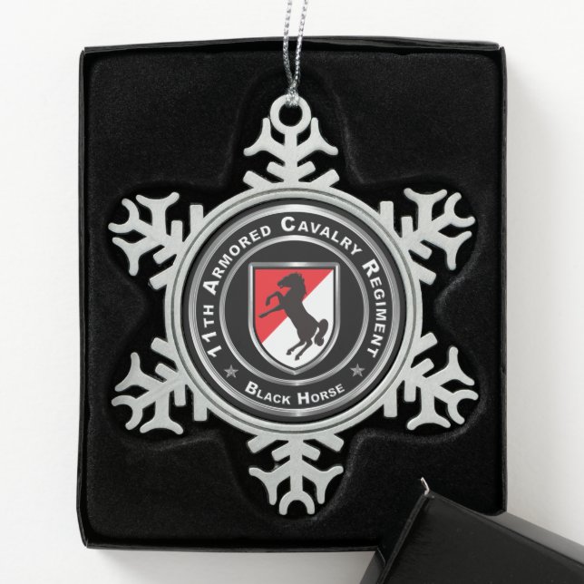 11th Armored Cavalry Regiment  Snowflake Pewter Christmas Ornament (Box)
