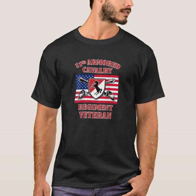 11Th Armored Cavalry Regiment Veteran (Back Design T-Shirt (Front)