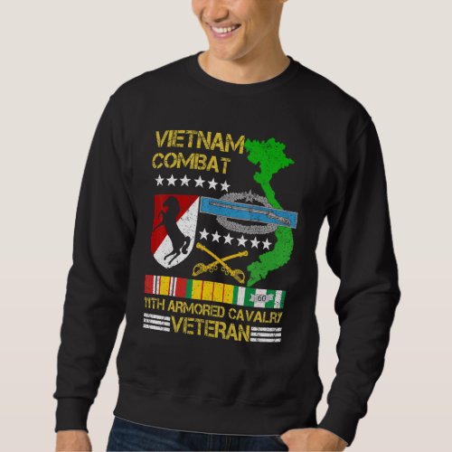 11th Armored Cavalry Regiment   Vietnam Combat Vet Sweatshirt