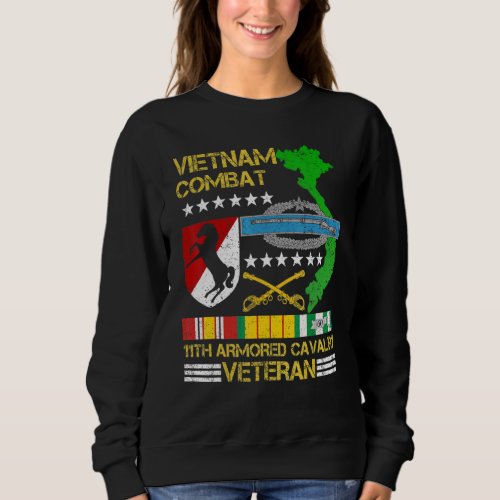 11th Armored Cavalry Regiment   Vietnam Combat Vet Sweatshirt