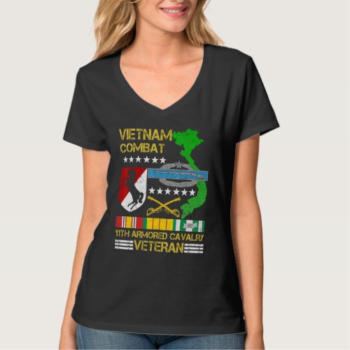 11th Armored Cavalry Regiment   Vietnam Combat Vet T_Shirt