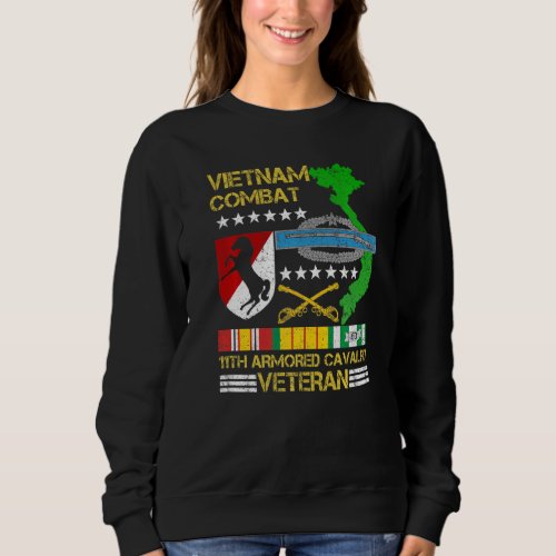 11th Armored Cavalry Regiment  Vietnam Combat Vete Sweatshirt