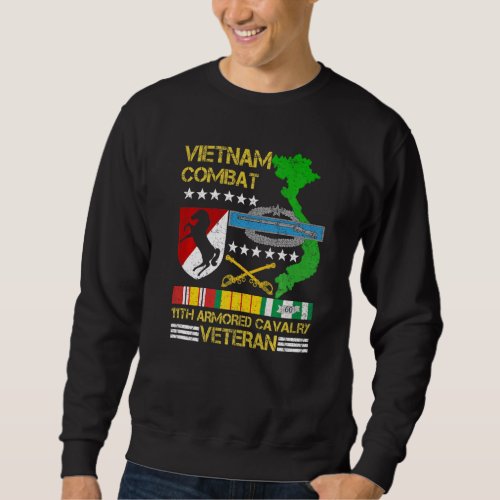 11th Armored Cavalry Regiment  Vietnam Combat Vete Sweatshirt