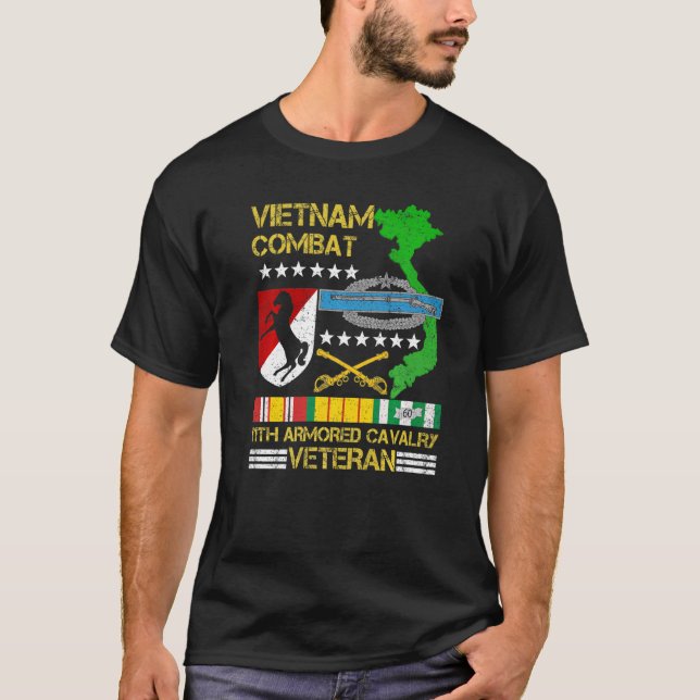 11th Armored Cavalry Regiment  Vietnam Combat Vete T-Shirt (Front)