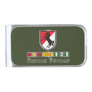 11th Armored Cavalry Regiment Vietnam Veteran Silver Finish Money Clip