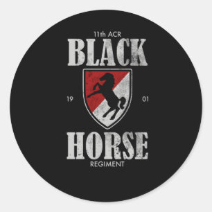 11Th Armored Cavalry Regit Distressed Classic Round Sticker