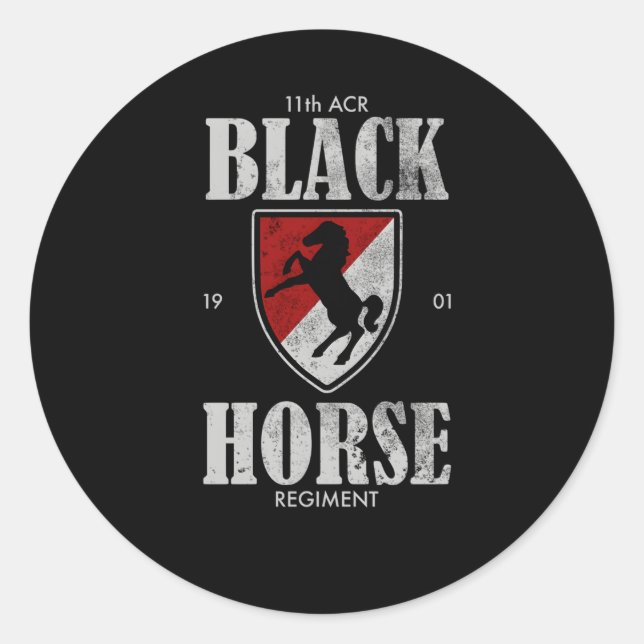 11Th Armored Cavalry Regit Distressed Classic Round Sticker (Front)