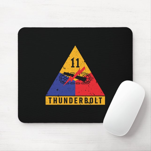 11th Armored "Thunderbolt" Division Distressed Mouse Pad (With Mouse)