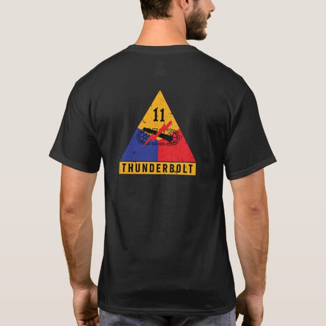 11th Armored "Thunderbolt" Division Distressed T-Shirt (Back)