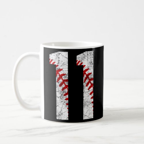 11Th Baseball Big Number Eleven 11 Coffee Mug