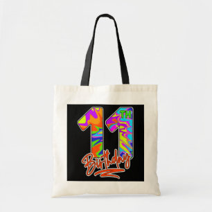 11th Birthday 11 Year Old Boy Girl Tie Dye Party Tote Bag