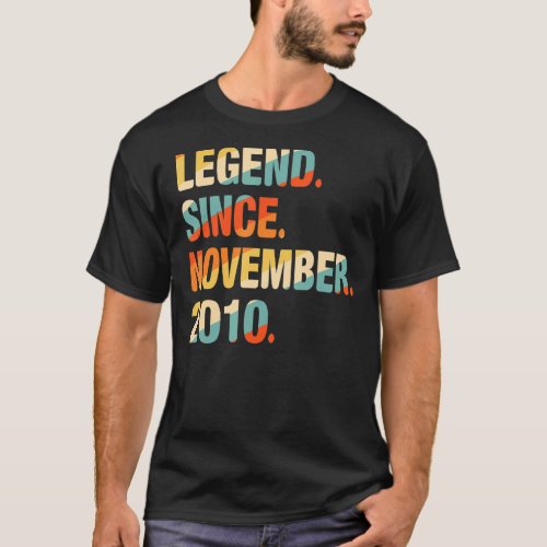 11th Birthday 11 Year Old Legend Since November 20 T_Shirt