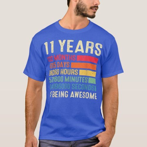 11th Birthday 11 Years 132 Months Of Being Awesome T_Shirt