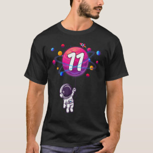 11th Birthday 11 Years Old Birthday Boy  Astronaut T-Shirt