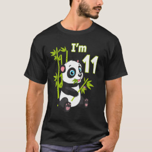 11th Birthday  11 Years Old Party Animal Panda  3 T-Shirt