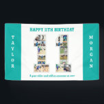 11th Birthday Anniversary Number 11 Photo Collage Banner<br><div class="desc">Celebrate 11th birthday or wedding anniversary with this custom photo collage. Choose your favorite photos for display. Customize the name, text and date to fit your occasion. This will be a lovely keepsake with personalized message to look back on with family and friends. If you need any other number as...</div>