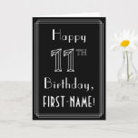 [ Thumbnail: 11th Birthday: Art Deco Style # 11 & Custom Name Card ]