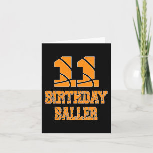 11th Birthday Baller Boy 11 Years Old Basketball T Card