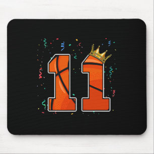 11th Birthday Basketball Big Number 11 Year Old Bo Mouse Pad