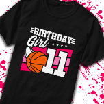 11th Birthday Basketball Birthday 11 Year Old Girl T-Shirt<br><div class="desc">This basketball birthday party design is perfect for a 11 year old girl's basketball theme birthday party to celebrate their 11th birthday! Great for kids that love to play basketball,  watch basketball or future basketball star players! Features a basketball graphic w/ number 11 for a girl's 11th birthday.</div>
