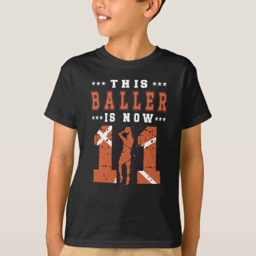 11th Birthday Basketball Player 11 Year Old Boy T_Shirt