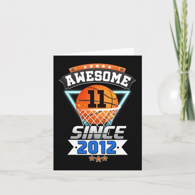 11th Birthday  Basketball Player Awesome Since 201 Card (Front)