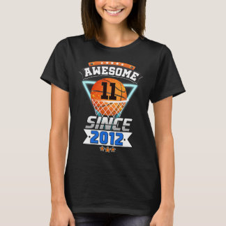 11th Birthday Basketball Player Awesome Since 201 T-Shirt