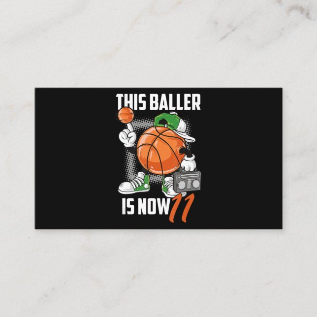 11th Birthday Basketball Player Funny 11 Years Old Business Card (Front)