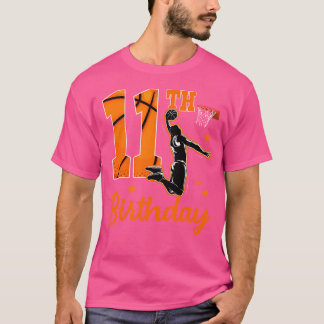 11Th Birthday Basketball Theme 11 Year Old Boy Par T-Shirt