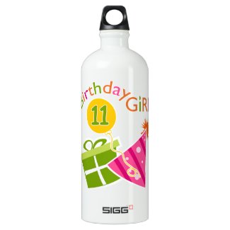 11th Birthday - Birthday Girl Aluminum Water Bottle