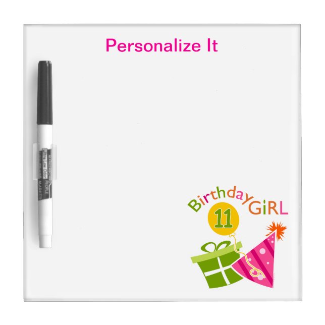 11th Birthday - Birthday Girl Dry-Erase Board (Front)