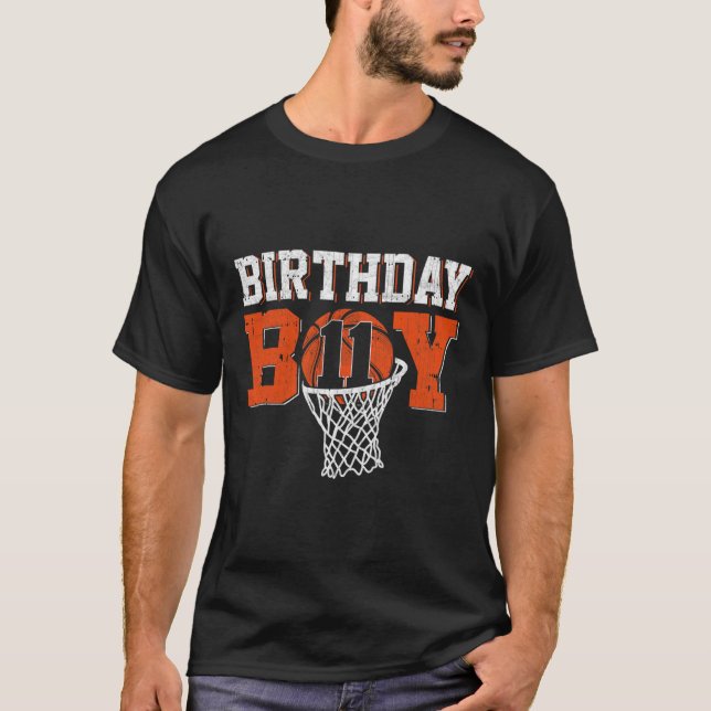 11th Birthday Boy Basketball Lover 11 Years Old Bd T-Shirt (Front)
