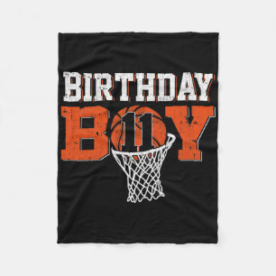 11th Birthday Boy Bysketbyll Lover 11 Years Old Bd Fleece Blanket