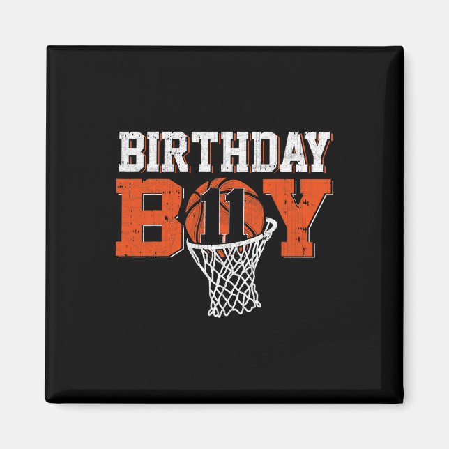 11th Birthday Boy Bysketbyll Lover 11 Years Old Bd Magnet (Front)