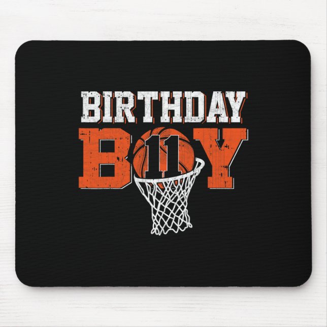 11th Birthday Boy Bysketbyll Lover 11 Years Old Bd Mouse Pad (Front)