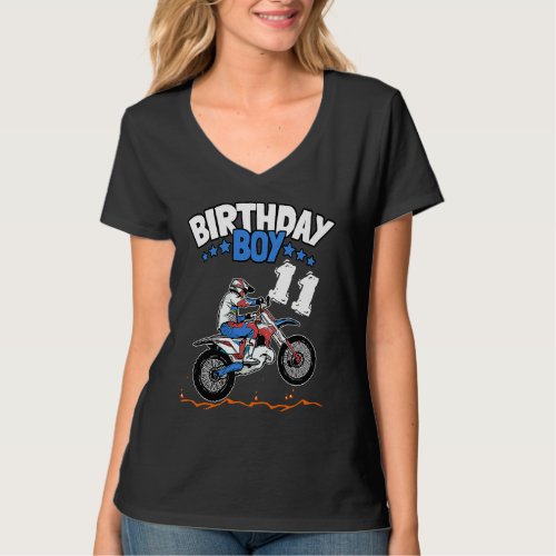 11th Birthday Boy Dirt Bike Kids 11 Years Old Boys T_Shirt