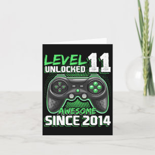 11th Birthday Boy Level 11 Gamer 11 Year Video Gam Card