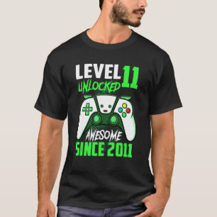 11th Birthday Boy Level 11 Unlocked Awesome 2011 T-Shirt