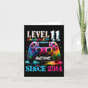 11th Birthday Boy Level 11 Unlocked Awesome Since Card
