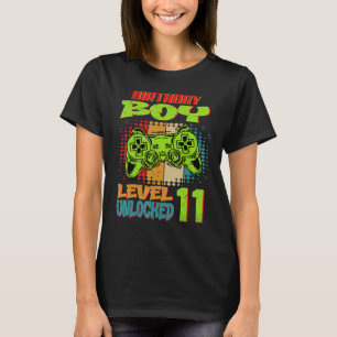11th Birthday Boy Level 11 Unlocked Birthday 11 Ye T-Shirt