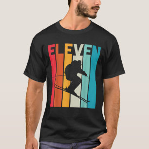 11th Birthday Boy Retro Ski Lover Skier 11 Years O T-Shirt