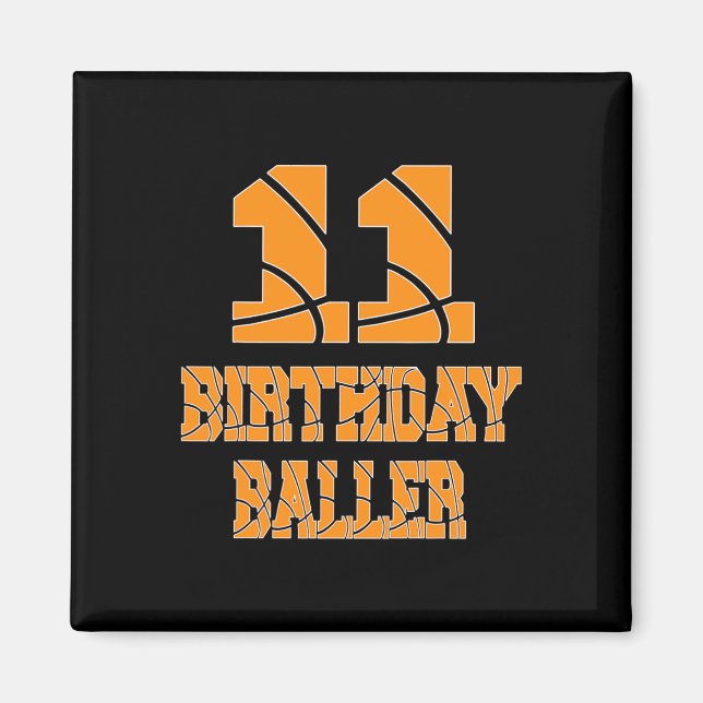 11th Birthday Byller Boy 11 Years Old Bysketbyll T Magnet (Front)