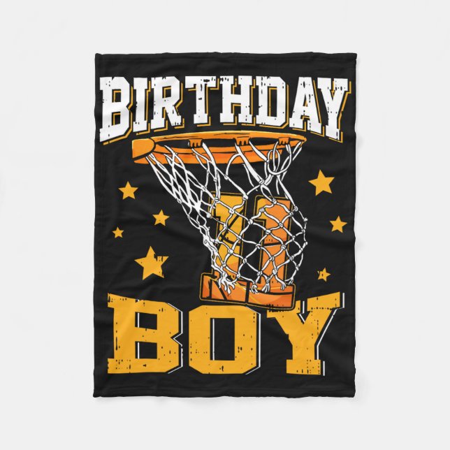 11th Birthday Bysketbyll Boy 11 Year Old Bysketbyl Fleece Blanket (Front)